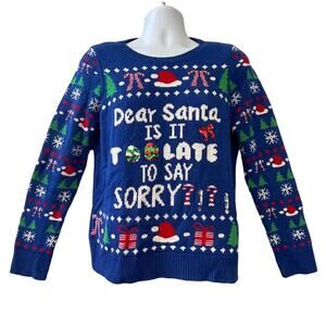 Joe Boxer DEAR SANTA Apology Ugly Christmas Sweater Size XL